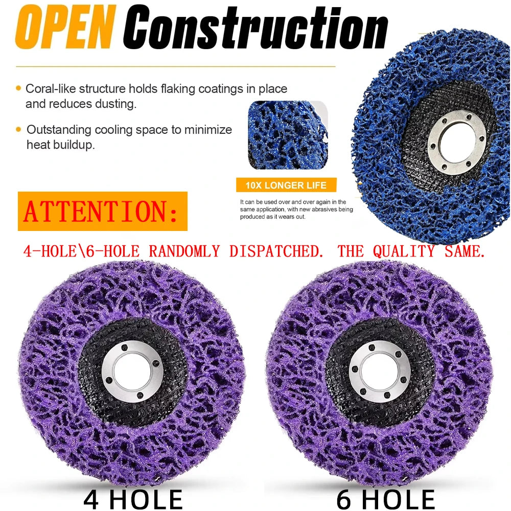 1PCS100/115/125mm Coral Disc Poly Strip Disc Diamond Grinding Wheel Flap Disc for Angle Grinder Paint Rust Removal Clean Abrasiv