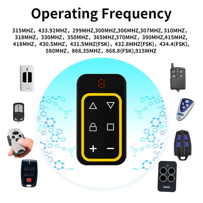 Universal Garage Remote Control Gate Key Duplicator Clone Multi-frequency Garage Door Controller 8 Channels 300-915Mhz 433Mhz