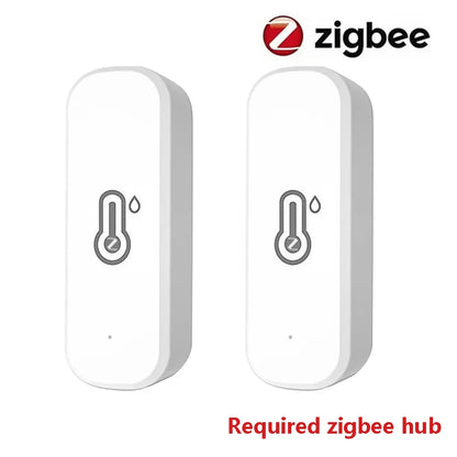 Tuya Zigbee3.0 Temperature and Humidity Sensor Thermometer Hygrometer APP Remote Alarm Works with Smart Life Alexa Google Alice