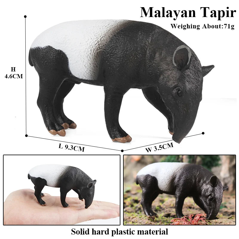 Oenux Wild boar Tapirus Indicus Porcupine Animals Simulation Model Action Figures Figurine Educational Collection Kids Toy Gift
