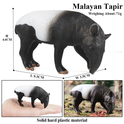 Oenux Wild boar Tapirus Indicus Porcupine Animals Simulation Model Action Figures Figurine Educational Collection Kids Toy Gift