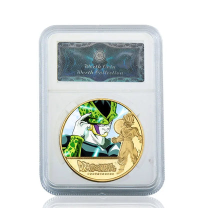 Dragon Ball Gold Plated Gold Coin Son Goku Vegeta Commemorative Coins Children Classic Anime Peripherals Collection Toy Souvenir