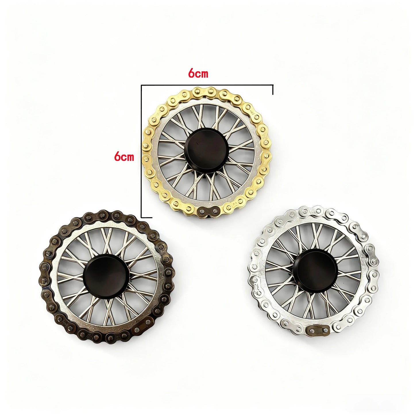 Metal Flywheel Gear Chain Gyro Fingertip Gyro Sprockets Fidgets Toy Anti-stress Fidgeting Spinners Finger Exercise Toys Xmas