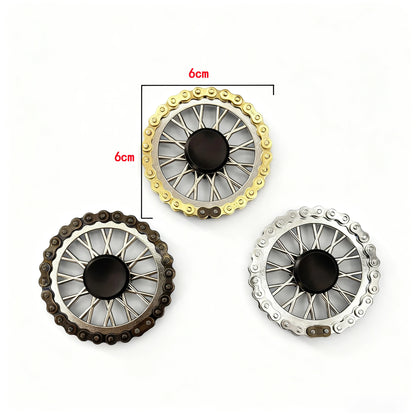 Metal Flywheel Gear Chain Gyro Fingertip Gyro Sprockets Fidgets Toy Anti-stress Fidgeting Spinners Finger Exercise Toys Xmas