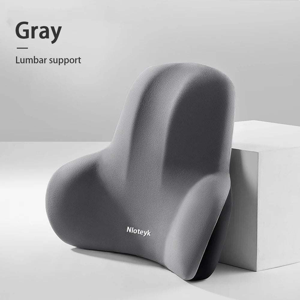 Car Neck Pillow Memory Foam Protective Lumbar Back Support Breathable Car Headrest Cushion Relieve Stress Car Seat Pillow