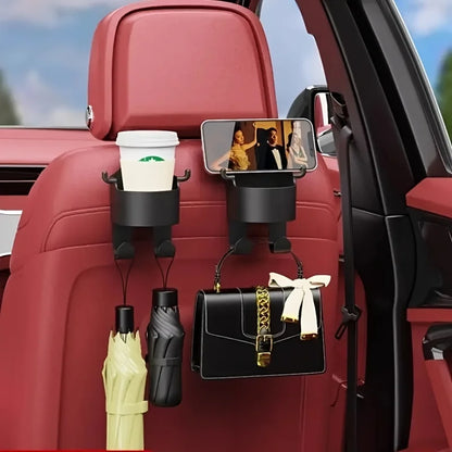 Car Supplies Seat Back Storage Rack1/2Multifunctional cup holder storage box with hookPPMaterial Beverage Phone Holder Car Mount