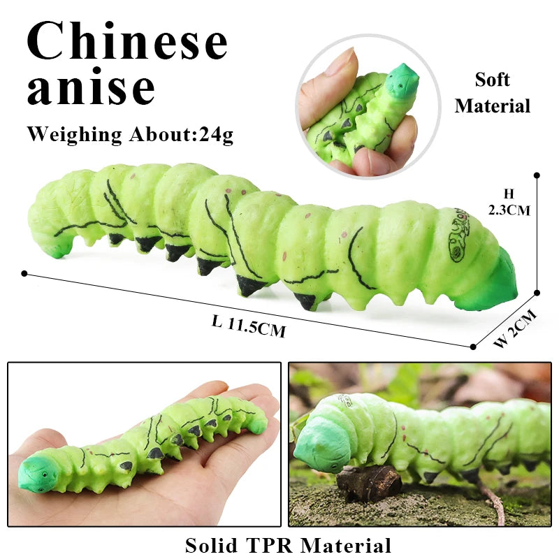 Oenux Soft Wild Insect Animal Model Caterpillar Lizard Snake Chameleon Gekko Action Figures TPR Halloween Trick Toy Kid Gift