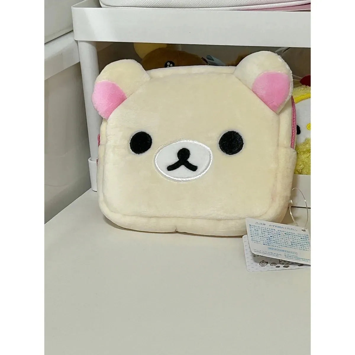Rilakkuma Cute Makeup Organizer Storage Bag Cartoon Bear Plush Kawaii Cosmetic Cosmetic Bags Vanity Beauty Case Cute Pencil Case