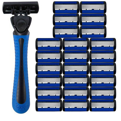 1pcs Safety Blade Razor, 6-Layers Manual Safety Razor, Washable Stainless Steel Streamline Blade For Travel Home Use