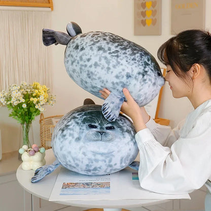 Simulation Seal Sea Lion Plush Toys Hot Sale Mom-Children Seal Doll Cozy Cotton Stuffed Throw Pillow Back Cushion Cute Gift