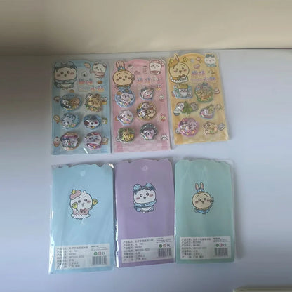 Cute Chiikawa Hachiware Usagi 3D Water Shake Stickers Fun DIY Decorative Stickers for Notebooks Laptops and Phone Cases
