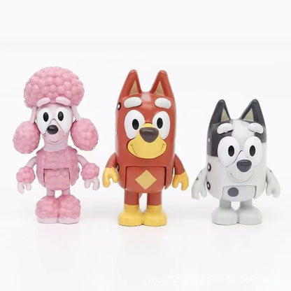 Bluey Family And Friends Action Figures 8 Pack Poseable Collectible Toys Pretend Play Dolls Birthday Gift For Children