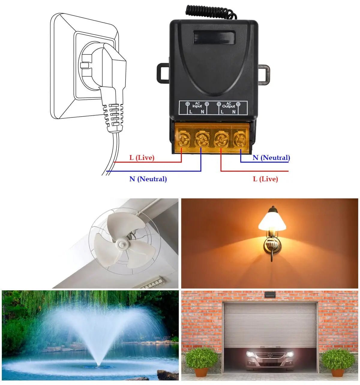 AC220V 433Mhz Remote Control Switch Hign Power On off Remote Control Transmitter for Water Pump Motor LED/Electric Appliance