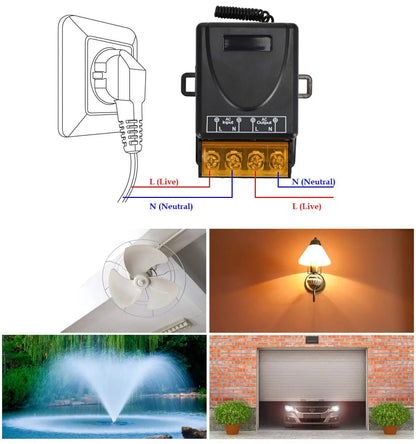 AC220V 433Mhz Remote Control Switch Hign Power On off Remote Control Transmitter for Water Pump Motor LED/Electric Appliance