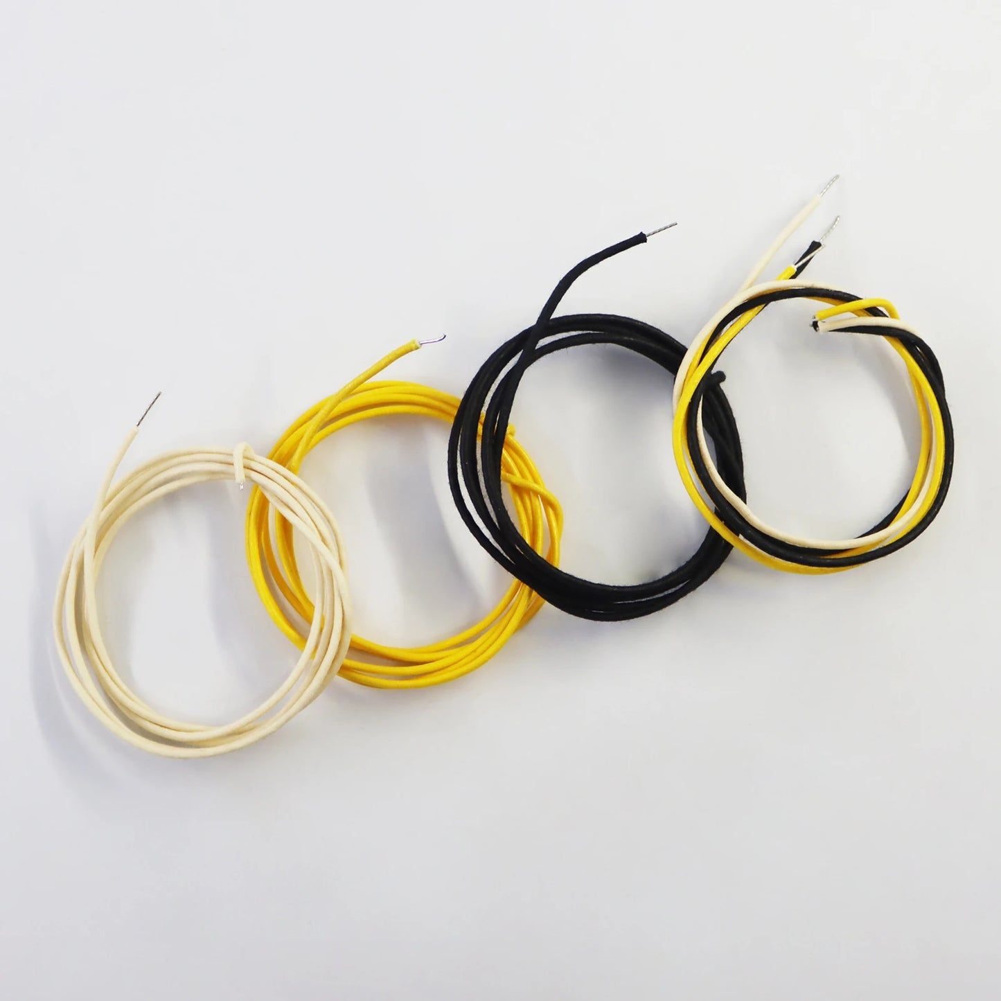 Cloth-covered Waxed Vintage-style Pushback Guitar Wire (white/black/yellow)Pushback Wire for Electric Guitar Upgrade,22 AWG wire
