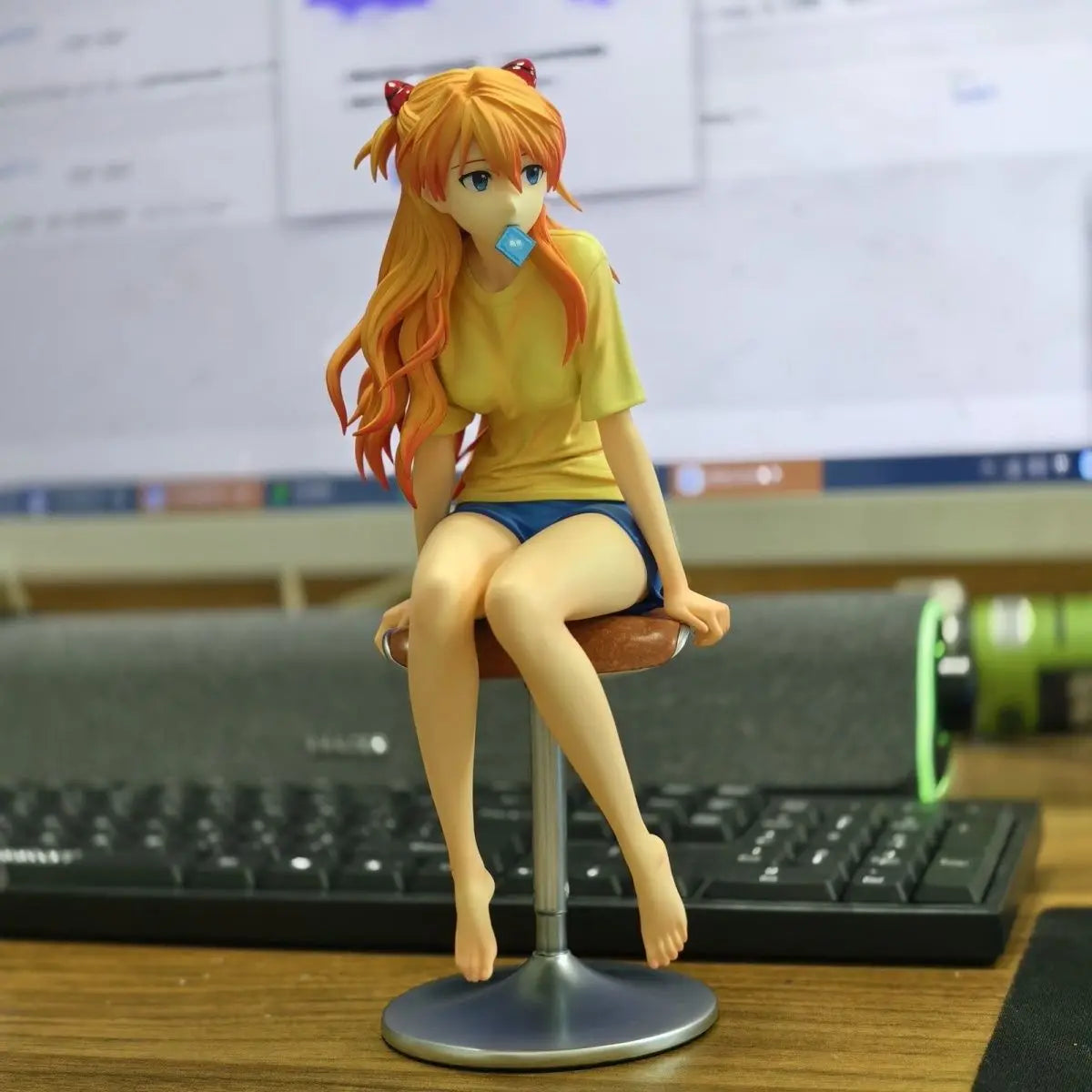 25cm 9.8 inch Anime Asuka Langley Soryu Action Figures Pvc Statue Desktop Ornamen Collection Statue Model Decoration Room Gift