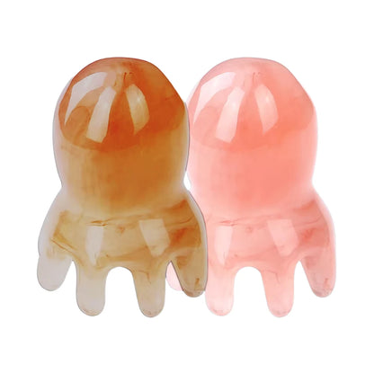Resin Octopus Massage Comb Head Meridian Scraping Scalp Massage Brush Acupuncture SPA GuaSha Massage Comb  Massage