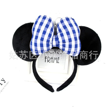 2023 New Cute Performance Party Headband Mickey Minnie Headband Mickey Mouse Bow DY Black Ear Headband Christmas HairAccessories