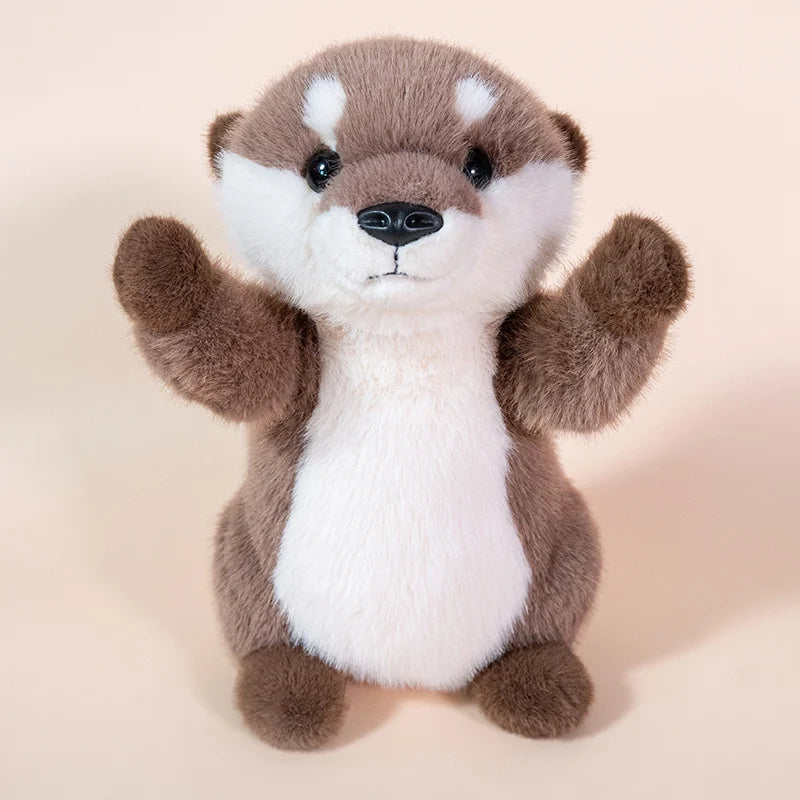 Hugging Otter Plush Toys Fluffy Cozy Magnetic Animal Doll Cute Well-behaved Baby Otter Doll Funny Children Toys Nice Gift