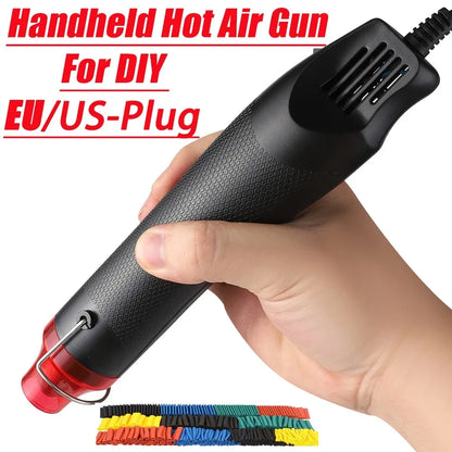 220/110V Hot Air Gun DIY Tool Heat Electric Power Tool Mini Soldering Temperature Crafts Blower with Supporting Seat Shrink