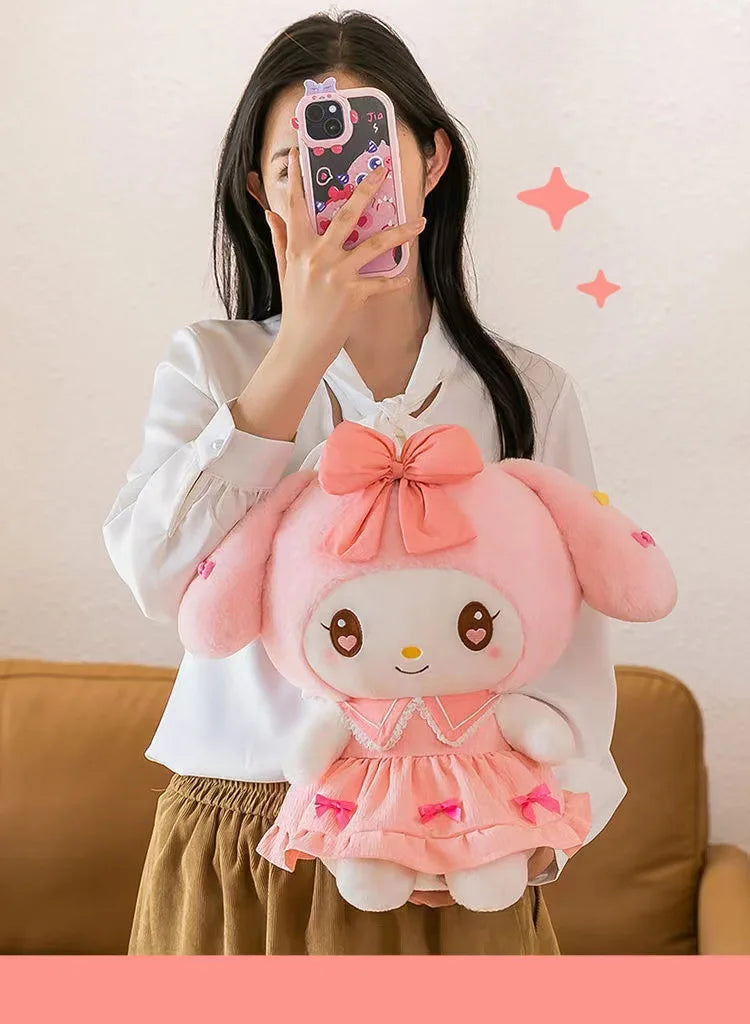 30cm Sanlio Purple Dress Kuromi Stuffed Plush Toy Cute Anime Surrounding Melody Plush Doll Gift for Girlfriend's Birthday