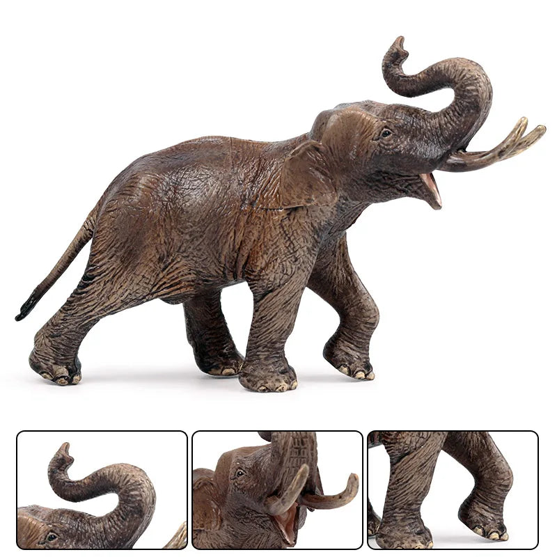 Oenux African Wild Animals Elephant Model Simulation Big Mammoth Action Figures Figurine PVC Educational Toy For Kids Gift