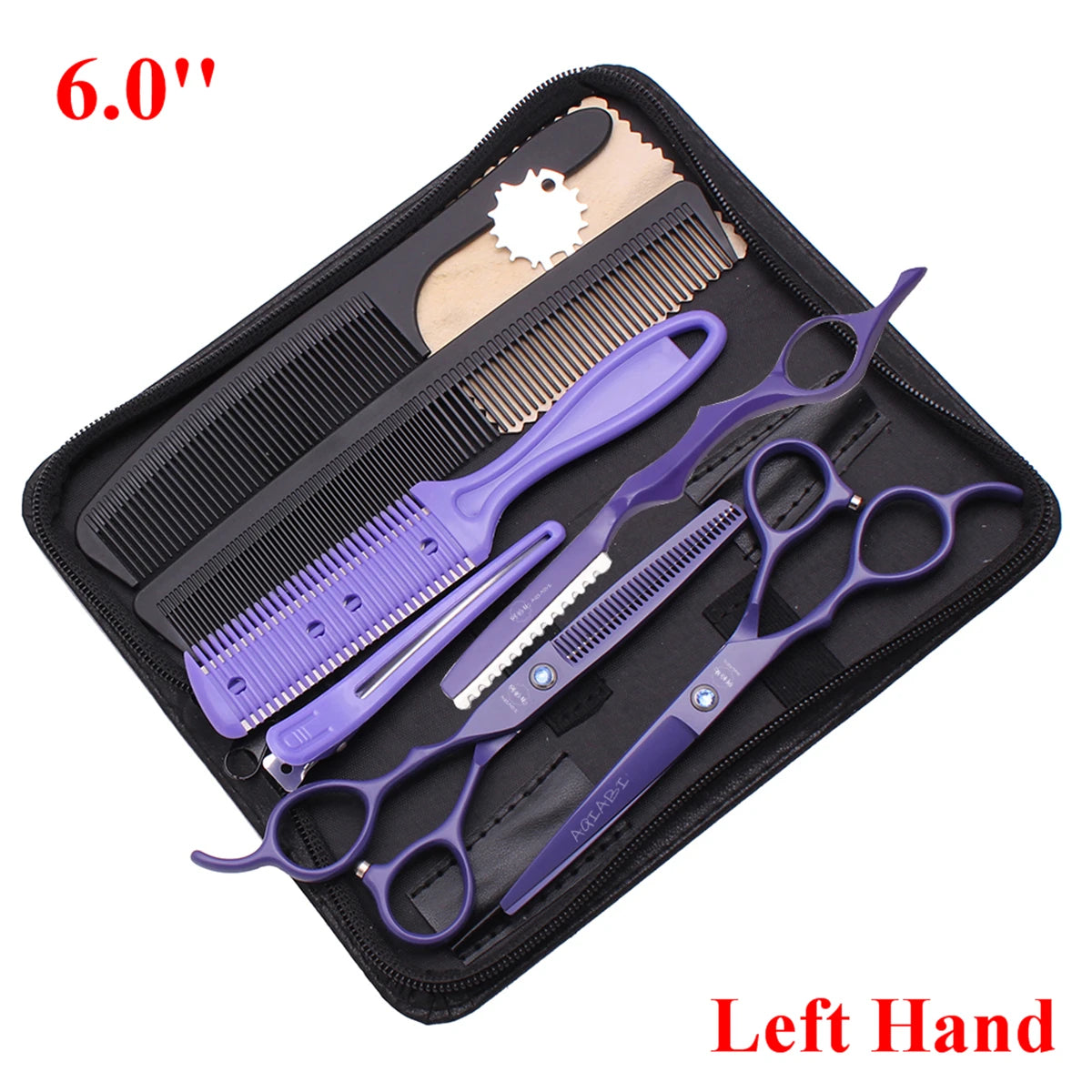 6.0'' Left Hand Professional Hairdressing Hair Scissors Cutting Shears Thinning Salon Barber Home Japan Steel Dropshipping A8001