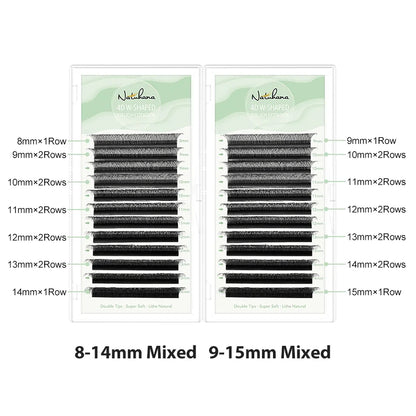 NATUHANA W-Shaped 4D 5D Volume Eyelash Extensions Premade Volume Fans W Shape Lashes Natural Soft False Eyelashes for Makeup