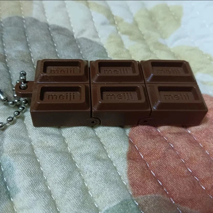 Hot Simulated Meiji Chocolate Fidget Toy Bendy Snap-And-Play Stress Relief JP Style Keychain Pendant Funny Gift Creative Gadgets