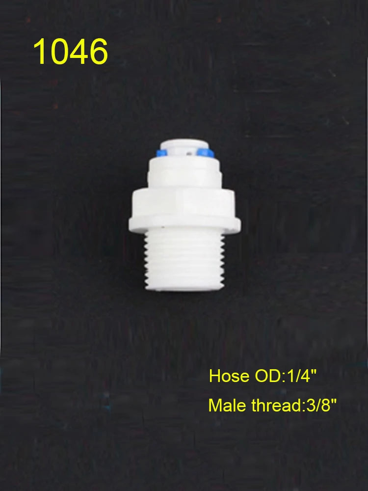 Reverse Osmosis Quick Coupling 1/4" 3/8" OD Hose Connection Tee Y Connector 2 Way Straight RO Water Plastic Pipe Fitting