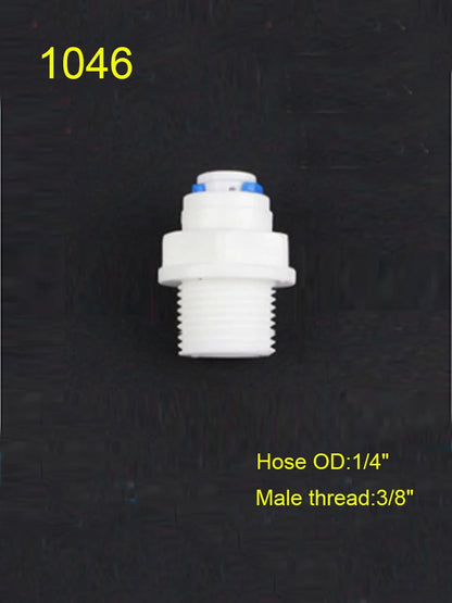 Reverse Osmosis Quick Coupling 1/4" 3/8" OD Hose Connection Tee Y Connector 2 Way Straight RO Water Plastic Pipe Fitting