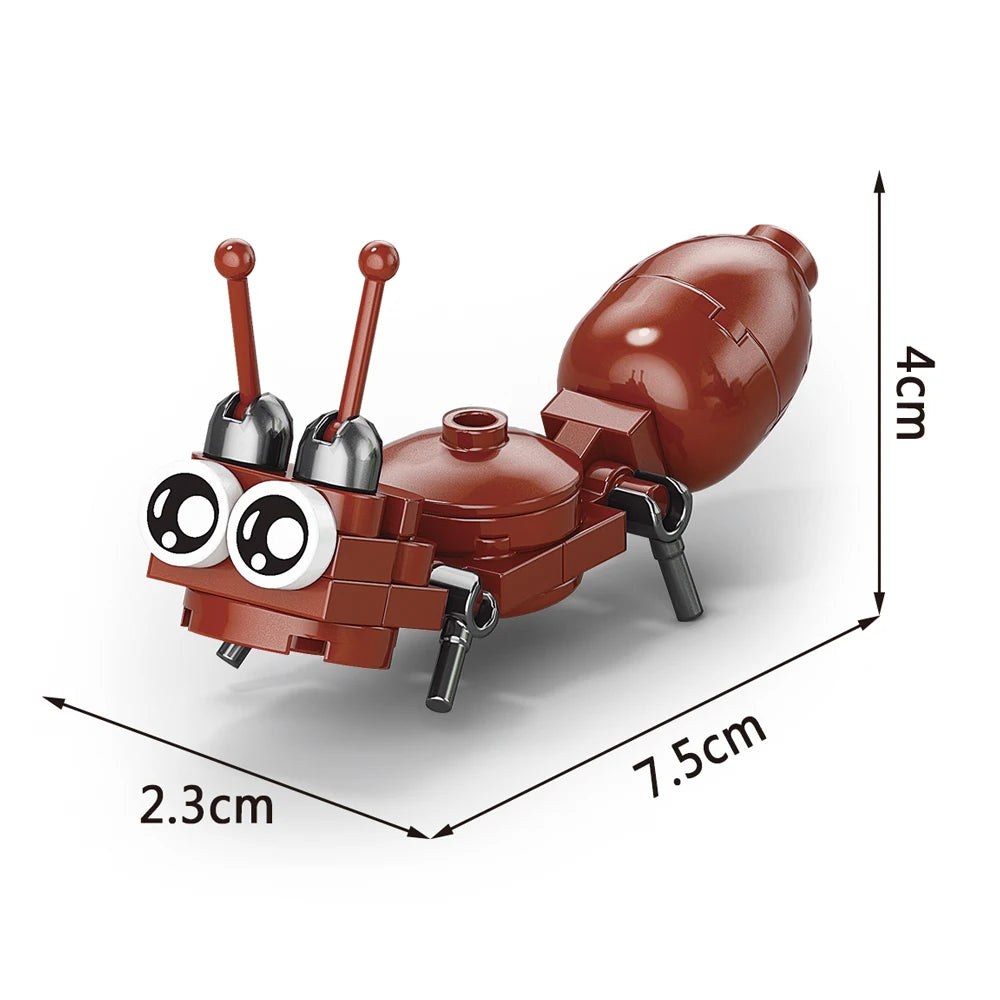 Insect World Animals Scorpion Mantis Ants Spider Birds Marine Animal Building Blocks Toys Desktop Ornaments Bricks Kids Gift