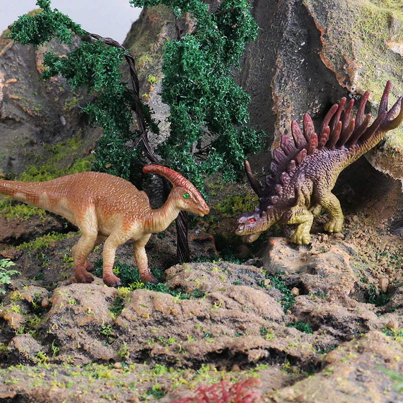 Oenux 12PCS Jurassic Dinosaur Set Velociraptor Stegosaurus Spinosaurus T-Rex Model Action Figures PVC Collection Kids Toy Gift
