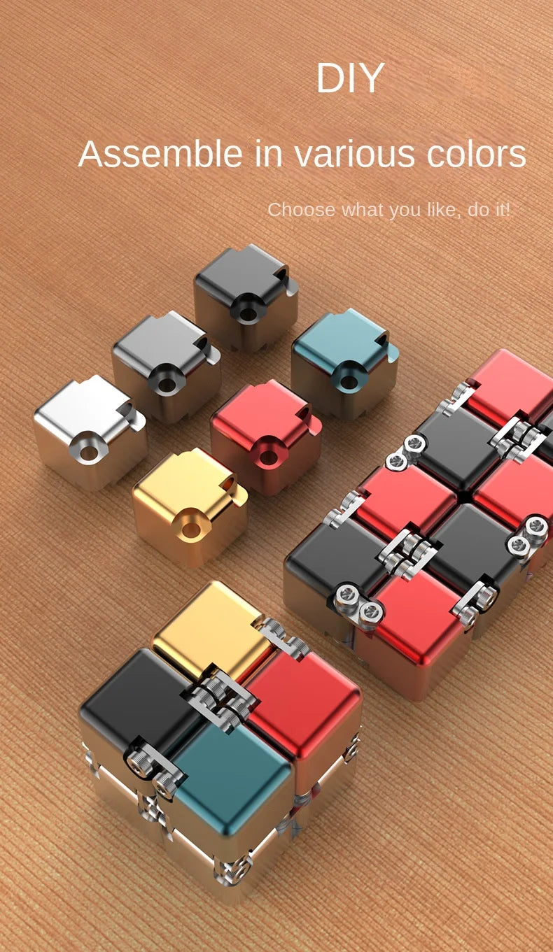 Fashion Metal Infinite Magic Cube New Unique Upgraded Disassembled Assembled Developing Intelligence Decompression Toy