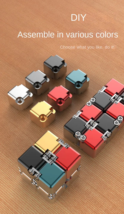 Fashion Metal Infinite Magic Cube New Unique Upgraded Disassembled Assembled Developing Intelligence Decompression Toy