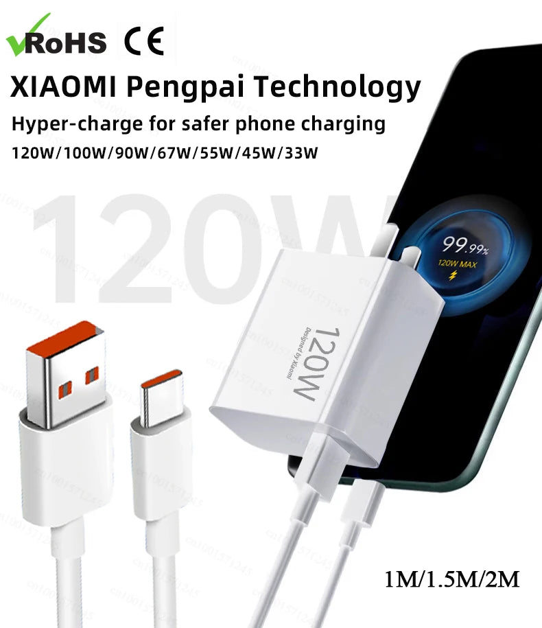 XIAOMI Original Usb Type C Cable 120W 100W 90W 67W 45W Turbo Fast Charger Mi 17 15 14 13 12 T Pro Ultra Poco F8 X8 X7 Redmi Note