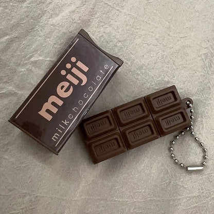 Hot Simulated Meiji Chocolate Fidget Toy Bendy Snap-And-Play Stress Relief JP Style Keychain Pendant Funny Gift Creative Gadgets