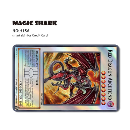 Maigc Shark Gold Dollar Money Cartoon Meme Reflective Sticker Film Cover for Debit Bank Credit Card Small Large Chip