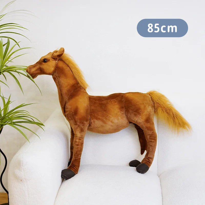 30-85cm Creative Cartoon Simulation Horse Plush Toy Doll Home Decoration Kawaii Lifelike Animal Toy Boys And Girls Birthday Gift