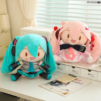 32cm Cute Hatsune Miku Plush Toy Kawaii Anime Miku With Bow High Quality Plushies Home Decor Soothing Plushie Birthday Gift Girl