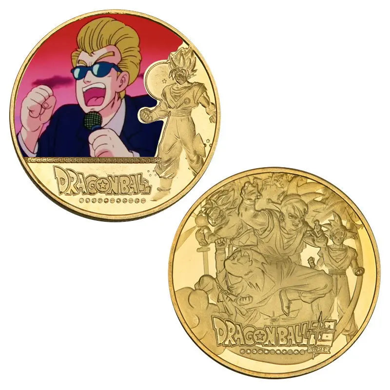 Dragon Ball Gold Plated Gold Coin Son Goku Vegeta Commemorative Coins Children Classic Anime Peripherals Collection Toy Souvenir