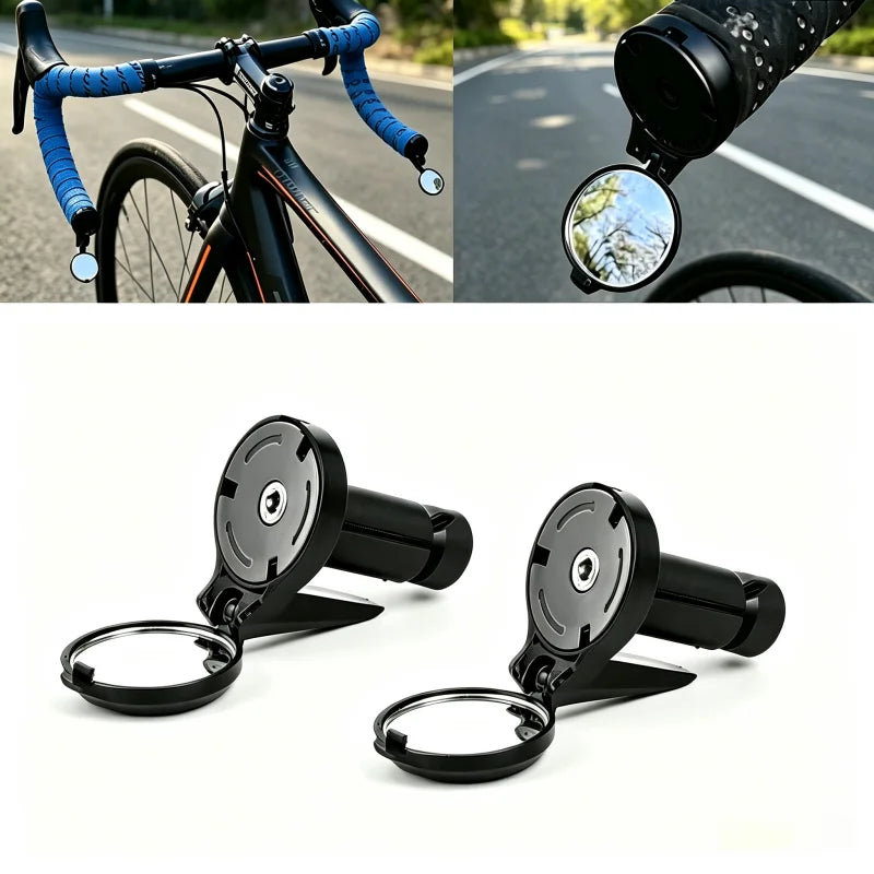 Bicycle Rear View Convex Mirror, 1PC Drop Bar Handlebar Mount Bike Back Sight Reflector, Lightweight Acrylic Lens Cycling Mirror