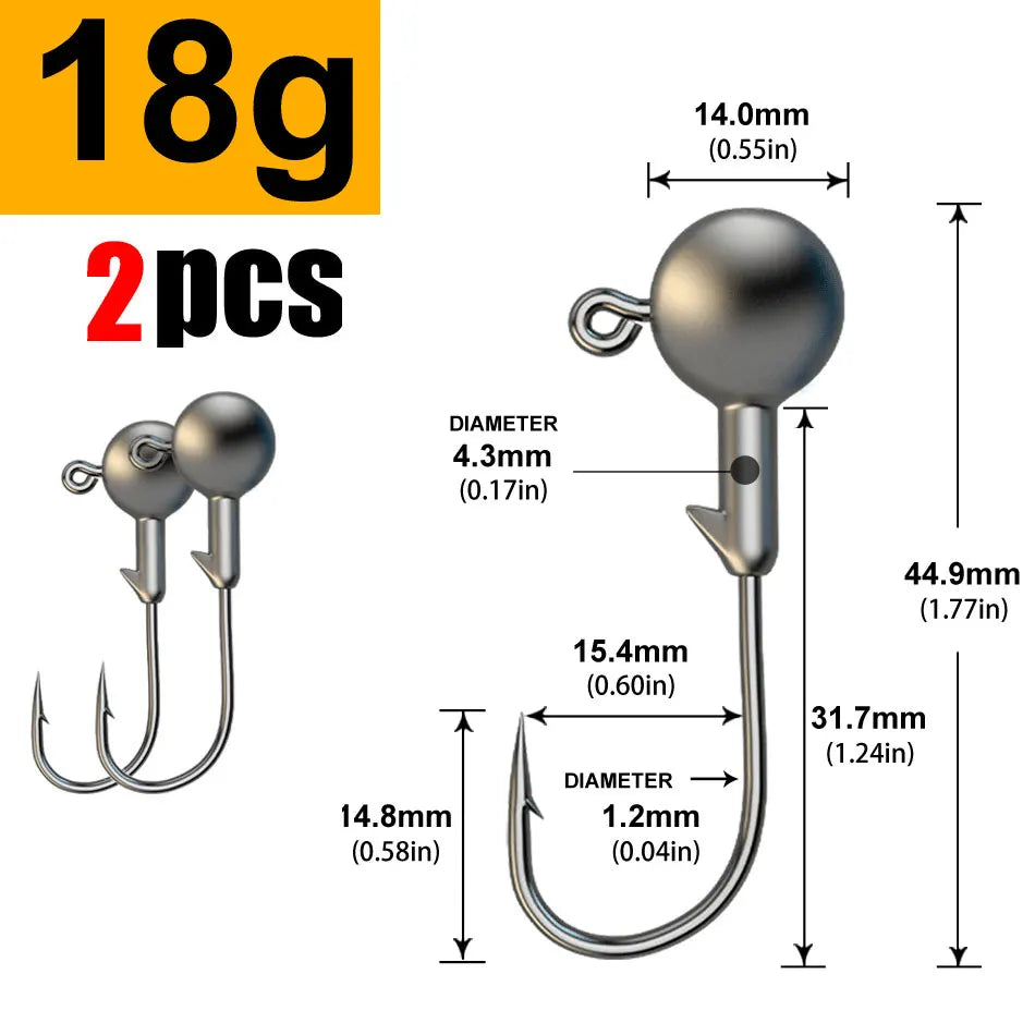 WODJYJ 1g 2g 3g 4g 5g 7g 8g 10g 14g 20g 28g jig head hook for fishing tackle ,rig soft worm hook crank lure bait hook