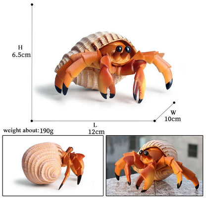 Oenux Simulation Ocean Sea Life Animals Model Lovely Crab Action Figures Toy Cake Toppers Collection Jouet Kids Education Gift