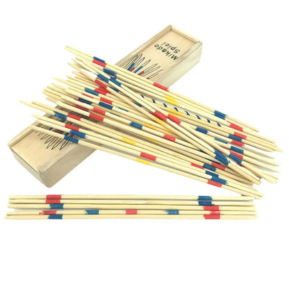 Traditional Mikado Spiel Pick Up Sticks With Box Multiplayer Game Baby Educational Wooden Board Game Stick Funny Desktop Toy