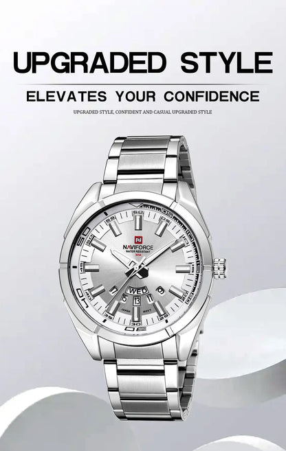 NAVIFORCE Classic Casual Watch for Men Stainless teel Sport Waterproof Male Watches Quartz Date Display Clock  Relogio Masculino