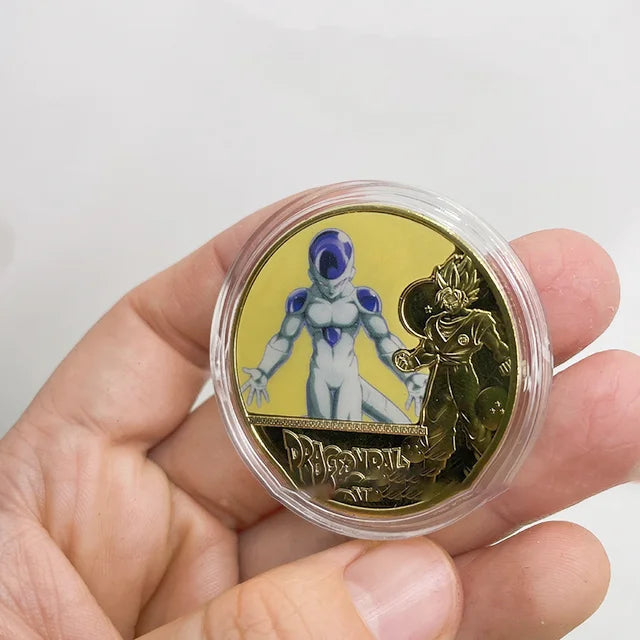 Dragon Ball Gold Plated Gold Coin Son Goku Vegeta Commemorative Coins Children Classic Anime Peripherals Collection Toy Souvenir