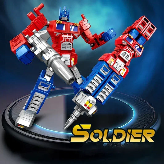 2IN1 Transformation Robot Toy Deformable Ballpoint Pen Rotary Joint Robot Deformation Action Figure Model Toys Deformed Robot