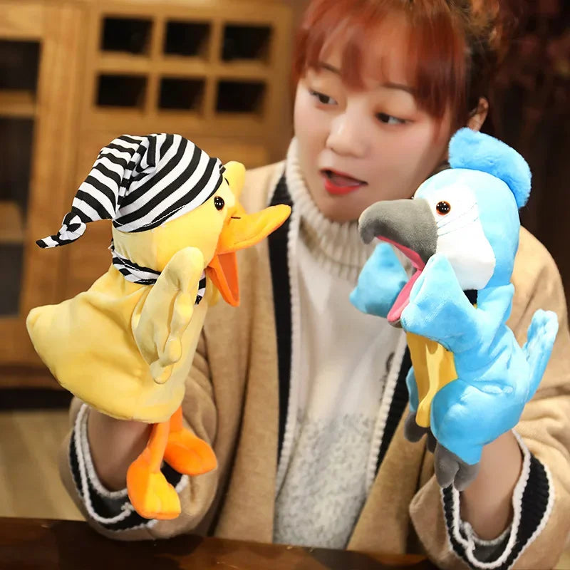 Stuffed Plush Animals Toys Hand Finger Puppet Kawaii Dolls Educational Baby Toys Learning & Education Monkey Tiger Children Gift
