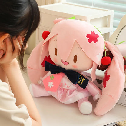 32cm Cute Hatsune Miku Plush Toy Kawaii Anime Miku With Bow High Quality Plushies Home Decor Soothing Plushie Birthday Gift Girl